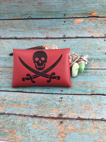 Jolly Rodger pirate keychain pouch