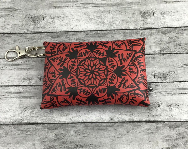 Curse words mandala keychain pouch