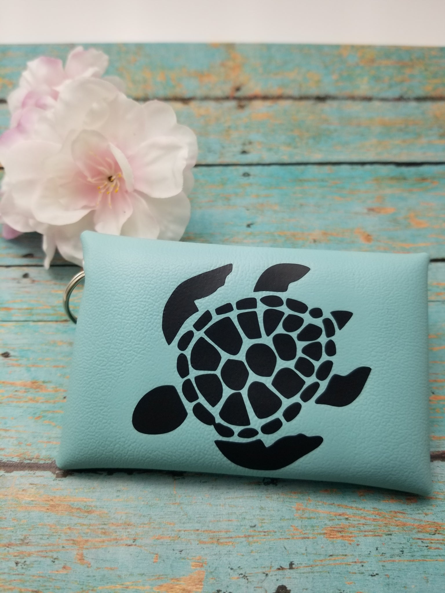 Turtle keychain pouch