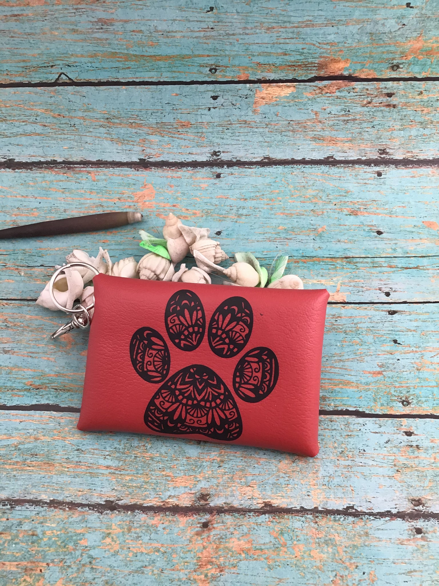 Mandala paw keychain pouch