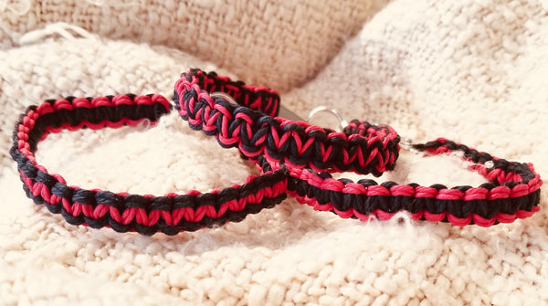 Black and red canna roach clip bracelets