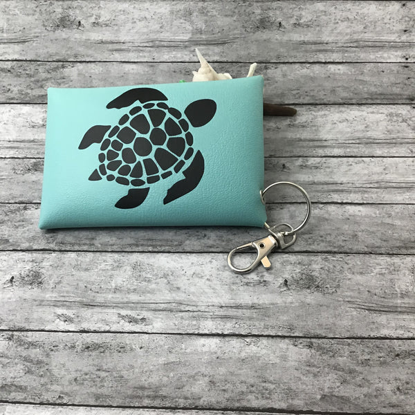 Turtle keychain pouch