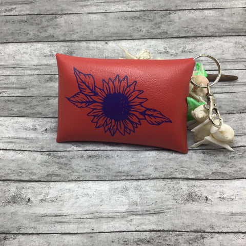 Sunflower keychain pouch