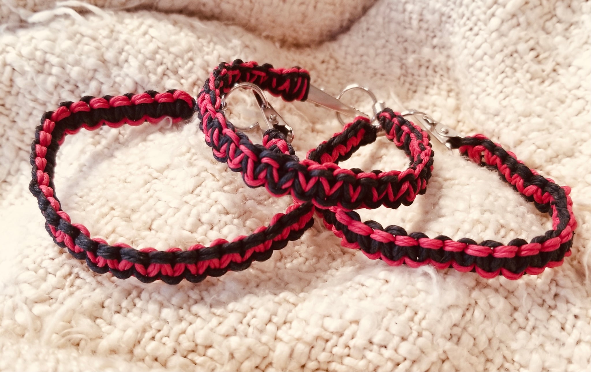 Black and red canna roach clip bracelets