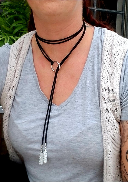 Y Lariat wrap choker necklace