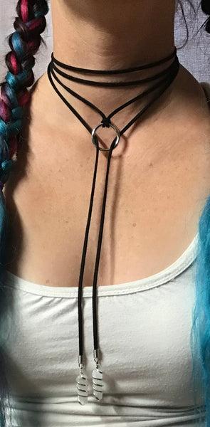 Y Lariat wrap choker necklace