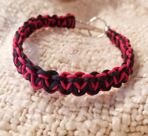 Black and red canna roach clip bracelets