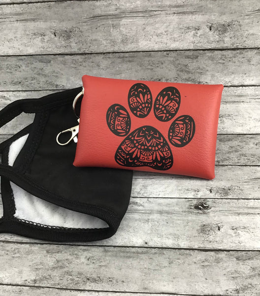 Mandala paw keychain pouch