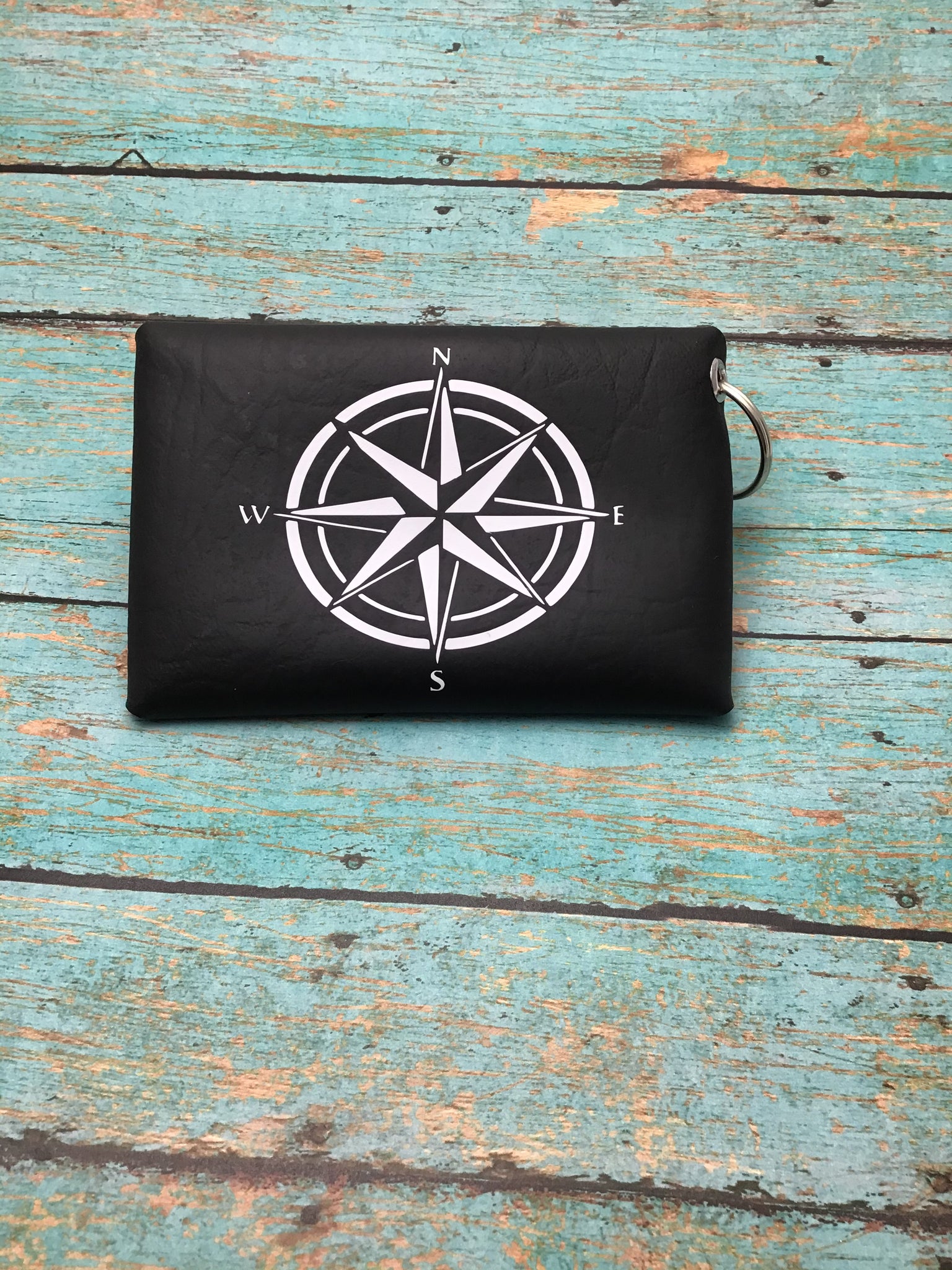 Compass keychain pouch