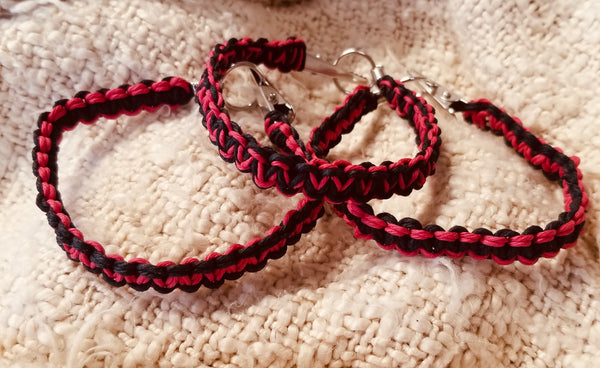 Black and red canna roach clip bracelets