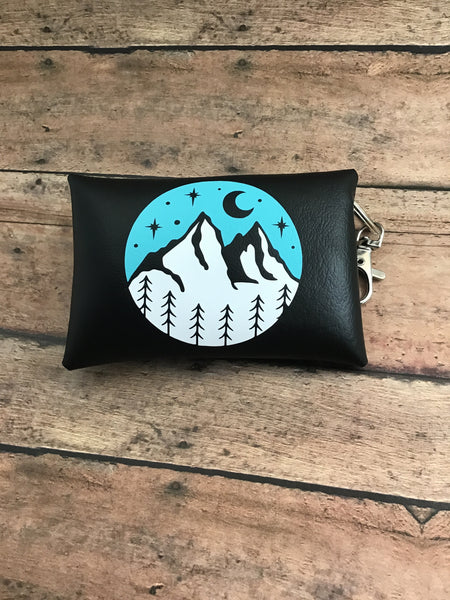 Mountain keychain pouch